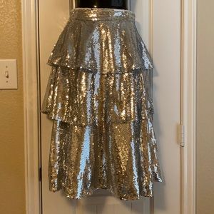 COPY - Silver sequin multi layer skirt